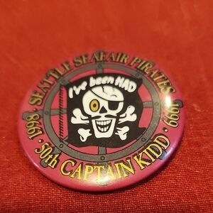 Seattle Seafair Pirates 50th Captain Kidd Button - Lapel/Hat Pin Accessories